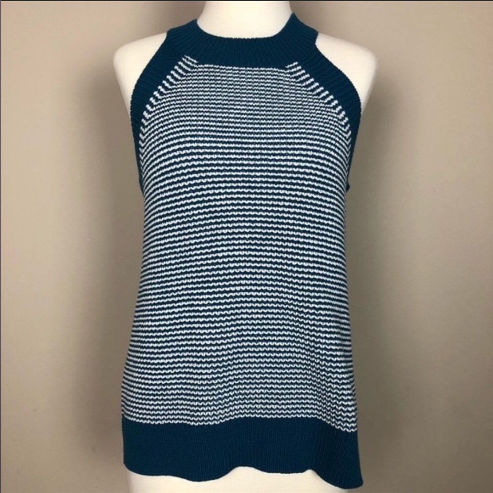 Ann Taylor Loft- Halter Sweater-Greenish Teal-Sz S